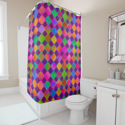 Rideaux De Douche Kazbar Couleur Violet Foncé (En situation)