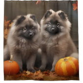 Rideaux De Douche Keeshond Chiot Automne Citrouille délice (Devant)