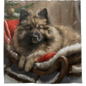 Rideaux De Douche keeshond Festive de Noël de chien (Devant)