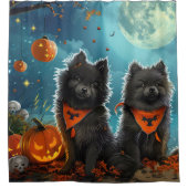 Rideaux De Douche Keeshond Halloween Éffrayant (Devant)