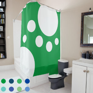 Rideaux De Douche Kelly Green : Dots modernes en blanc