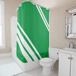 Rideaux De Douche Kelly Green : Lignes modernes en blanc