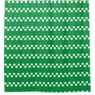 Rideaux De Douche Kelly Green : Petit Motif blanc à points Polka