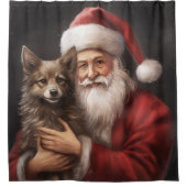 Rideaux De Douche Kelpie australienne avec Noël au Père Noël (Devant)