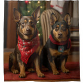 Rideaux De Douche Kelpie australienne près de la cheminée Noël (Devant)