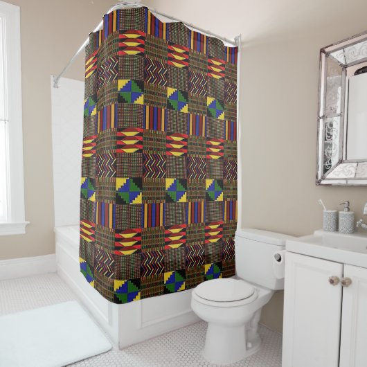 Rideaux De Douche Kente Cloth (En situation)