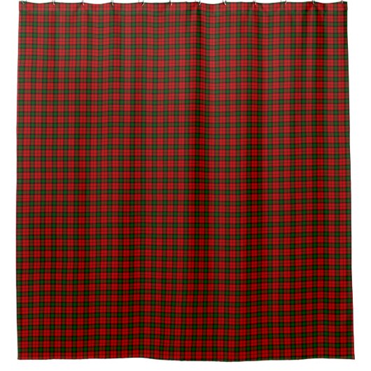 Rideaux De Douche Kerr tartan rouge vert plaid (Devant)