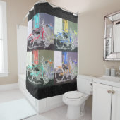 Rideaux De Douche Key West vont à vélo (En situation)