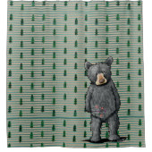 Rideaux De Douche KiniArt Green Plaid Arbres (Devant)