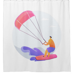 Rideaux De Douche Kiteboarder kitesurfer