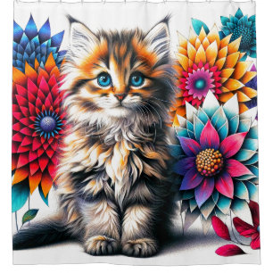 Rideaux De Douche Kitten Art