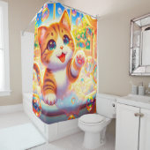 Rideaux De Douche "Kitten Bubble Bliss" (En situation)