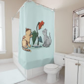 Rideaux De Douche Kittens Été délicieux jeu de fleurs (En situation)