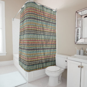 Rideaux De Douche Knit Chevron Faux Knitted Yarn Cute Couleur