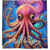 Rideaux De Douche Kraken Octopus avec nom personnalisé (Devant)
