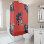 Rideaux De Douche krampus de Noël antique rouge (En situation)