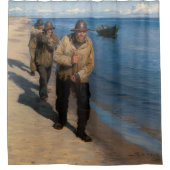 Rideaux De Douche Kroyer - Trois pêcheurs tirant un bateau (Devant)