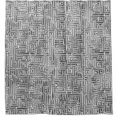 Rideaux De Douche Kuba Maze Style 221019 - Noir sur blanc (Devant)