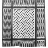 Rideaux De Douche Kuffiya en Jordanie noir et blanc (Devant)