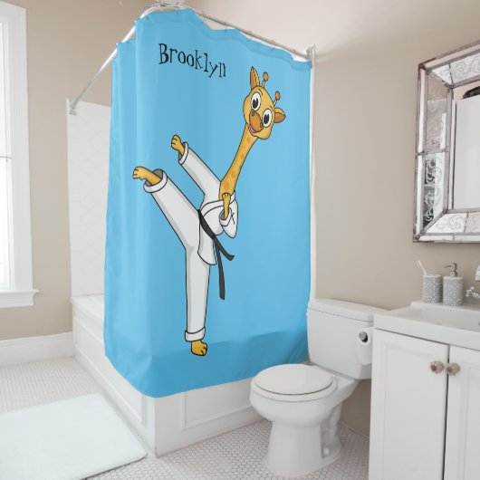 Rideaux De Douche Kung Fu giraffe (En situation)