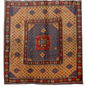 Rideaux De Douche Kurde Safreh Tan Bleu foncé  (Devant)