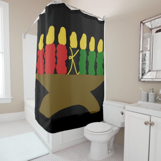 Rideaux De Douche Kwanzaa Conception de bougies (En situation)