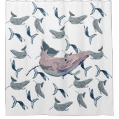 Rideaux De Douche La Baleine nage (Devant)