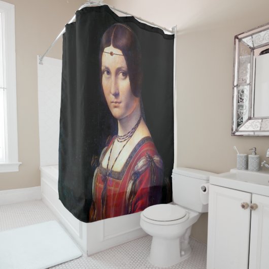 Rideaux De Douche La Belle Ferronnière, Léonard de Vinci (En situation)