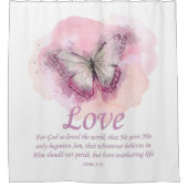 Rideaux De Douche La Bible chrétienne des femmes Verse Papillon :Amo (Devant)