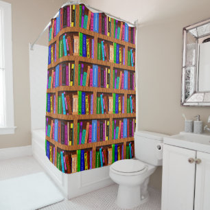 Rideaux De Douche La bibliothèque réserve le motif d'étagère pou