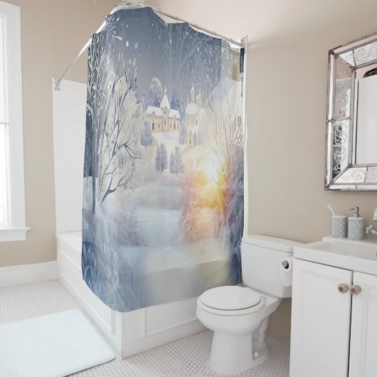 Rideaux De Douche La chaleur du soleil en hiver (En situation)