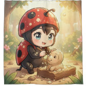 Rideaux De Douche La coccinelle et le Royaume de Nectar Caché.2 (Devant)