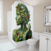 Rideaux De Douche La Dame Verte - Arrière - plan Blanc (En situation)