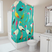 Rideaux De Douche La danse des couleurs des oiseaux (En situation)