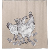 Rideaux De Douche La famille des poulets (Devant)