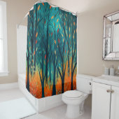 Rideaux De Douche La Forêt Turquoise En Automne (En situation)