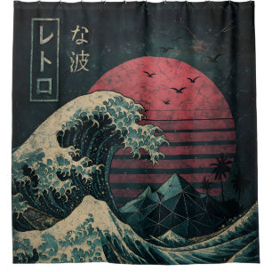 Rideaux De Douche La Grande Classique de la Vague Rétro
