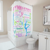 Rideaux De Douche La gymnastique en pastel exprime la typographie (En situation)