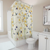 Rideaux De Douche La jonquille d'oiseaux de colibri fleurit le (En situation)