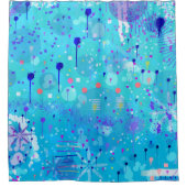 Rideaux De Douche La machine à bulles : Art abstrait bleu (Devant)