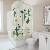 Rideaux De Douche La moitié du siècle Starbursts moderne et globes (En situation)