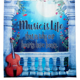 Rideaux De Douche La musique est la vie