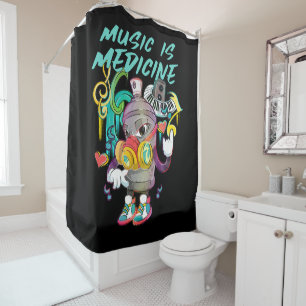 Rideaux De Douche La musique urbaine est un Graffiti en médecine