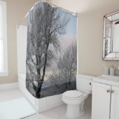 Rideaux De Douche La neige a couvert des branches (En situation)