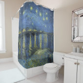 Rideaux De Douche La nuit étoilée de Vincent van Gogh sur le Rhône (En situation)