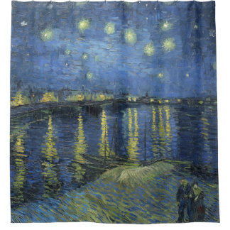 Rideaux De Douche La nuit étoilée de Vincent van Gogh sur le Rhône