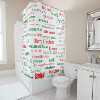 Rideaux De Douche La paix coexiste Joyeux Noël Nombreuses langues