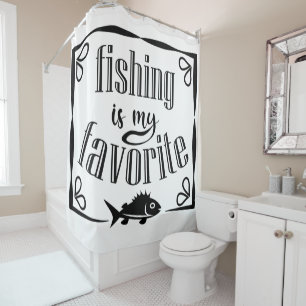 Rideaux De Douche La pêche est ma citation préférée