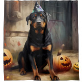 Rideaux De Douche La peur de l'Halloween Citrouille de Rottweiler (Devant)