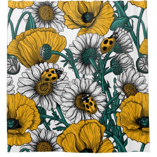 Rideaux De Douche La prairie en jaune (Devant)